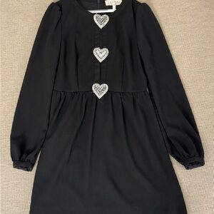 SALONI Black Dress with Heart Details